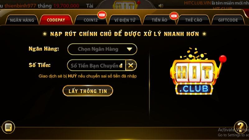 Nhà cái hỗ trợ đa phương thức thanh toán